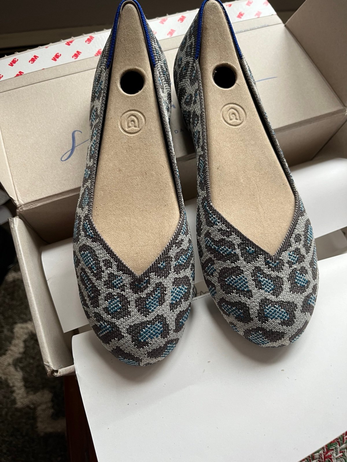Grey spotted Rothy flats