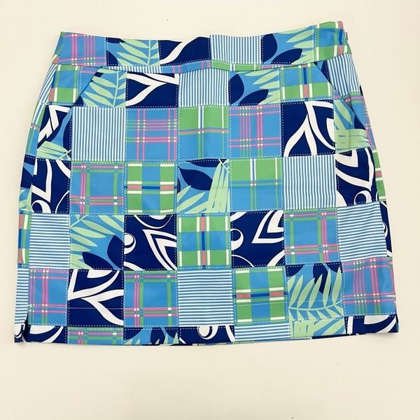 Loudmouth Womens Blue Abstract Polyester Mini Skort Skirt Size 6