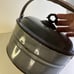 Antique Lunch Box Gray Graniteware Enamelware Storage Bucket Pail with Handle