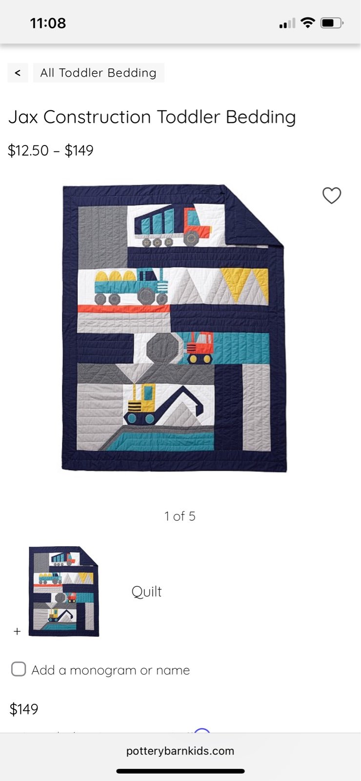 Pottery Barn Toddler Bedding