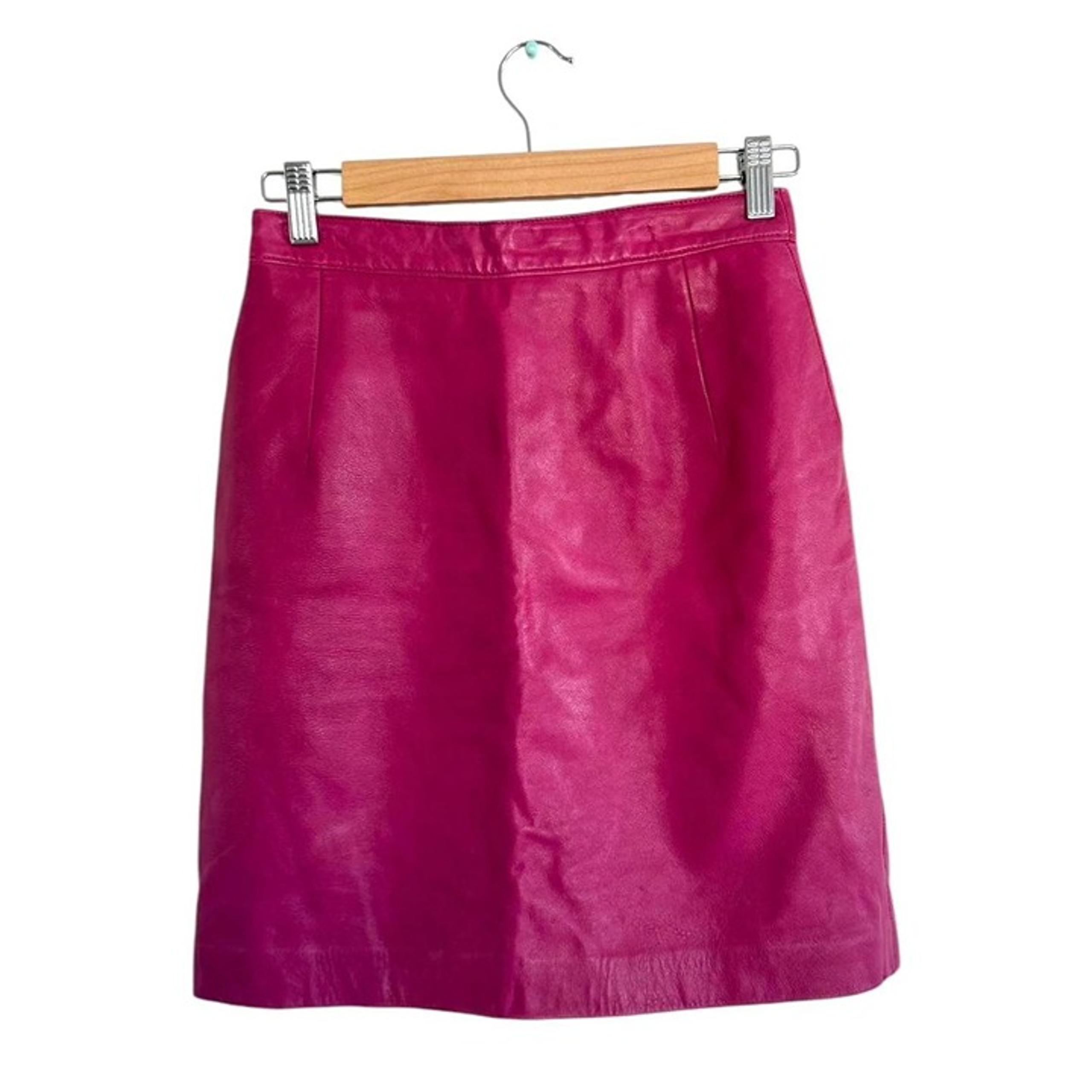 NORDSTROM SAVVY PINK LEATHER MINI SKIRT WOMENS SIZE 10 / 26