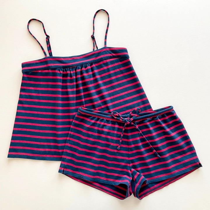 Striped /Shorts Sleepwear Set