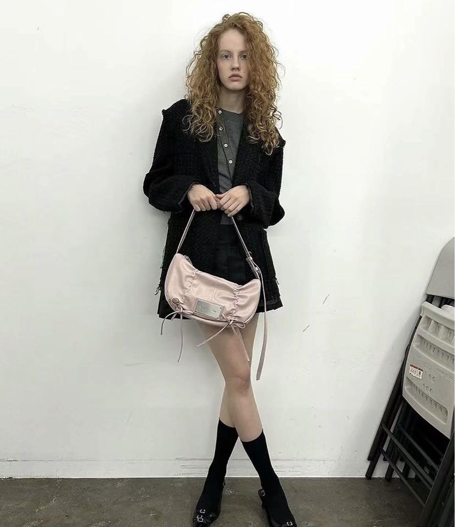 Matin Kim】Martin Kim Round Bag Half Shirring Ribbon