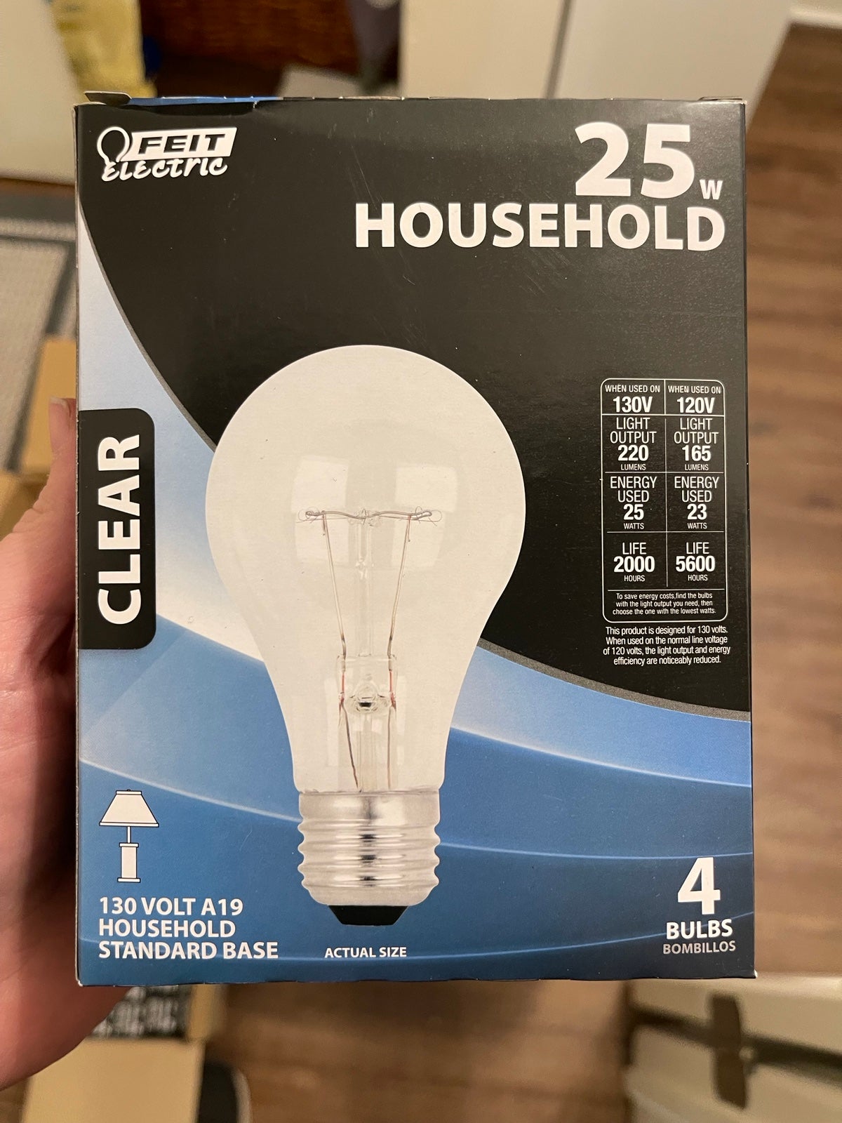 (10x) 4pk Feit electric 25w 130v A19 household lightbulbs CLEAR