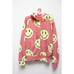 Aviator Nation Red Smiley Face Repeat Zip Up Hoodie Sweater Sweatpant Set Small