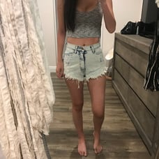 DENIM HIGH WAISTED SHORTS 25 S