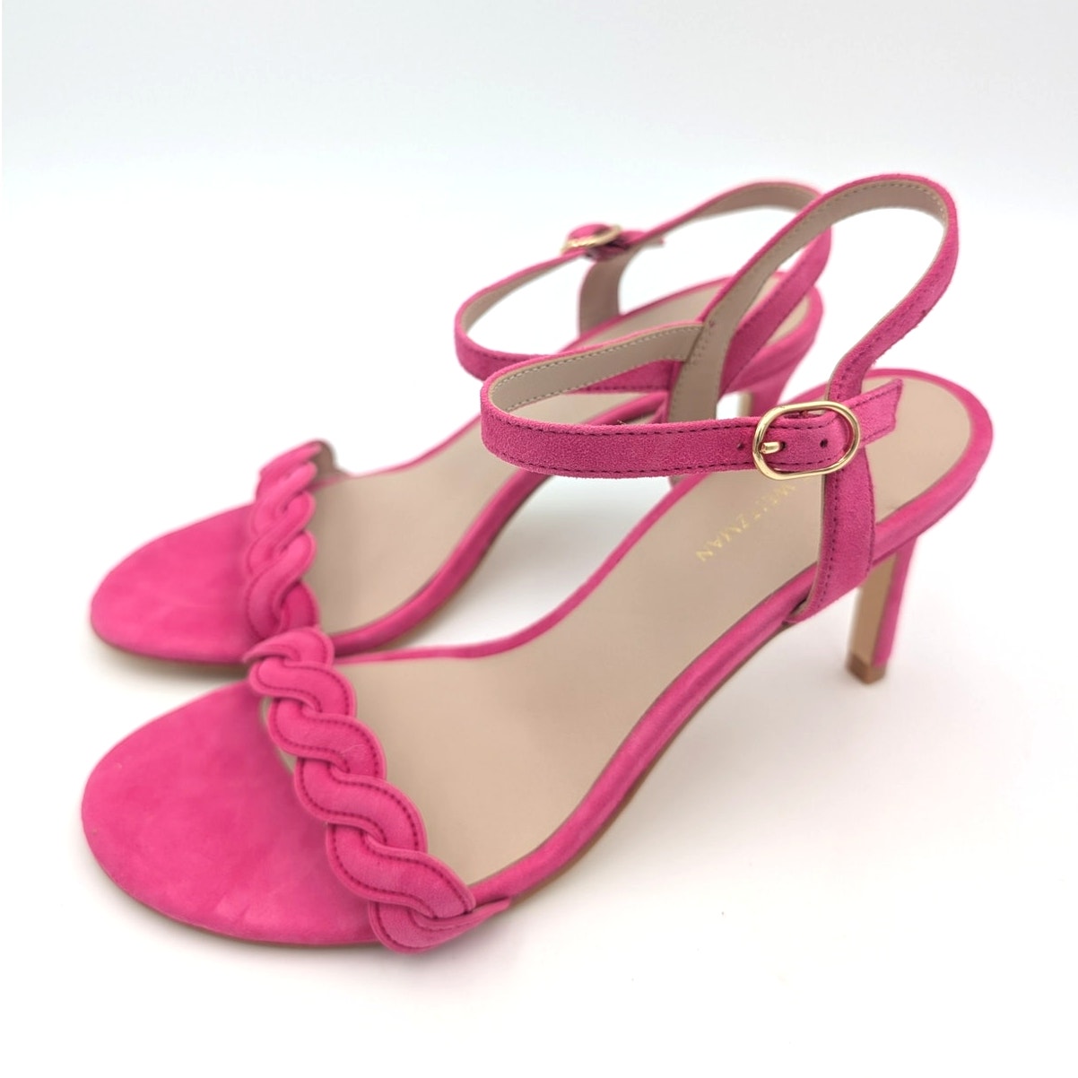 Stuart Weitzman Dancer Twistie 100 Suede Sandal Women's Pink Size US7