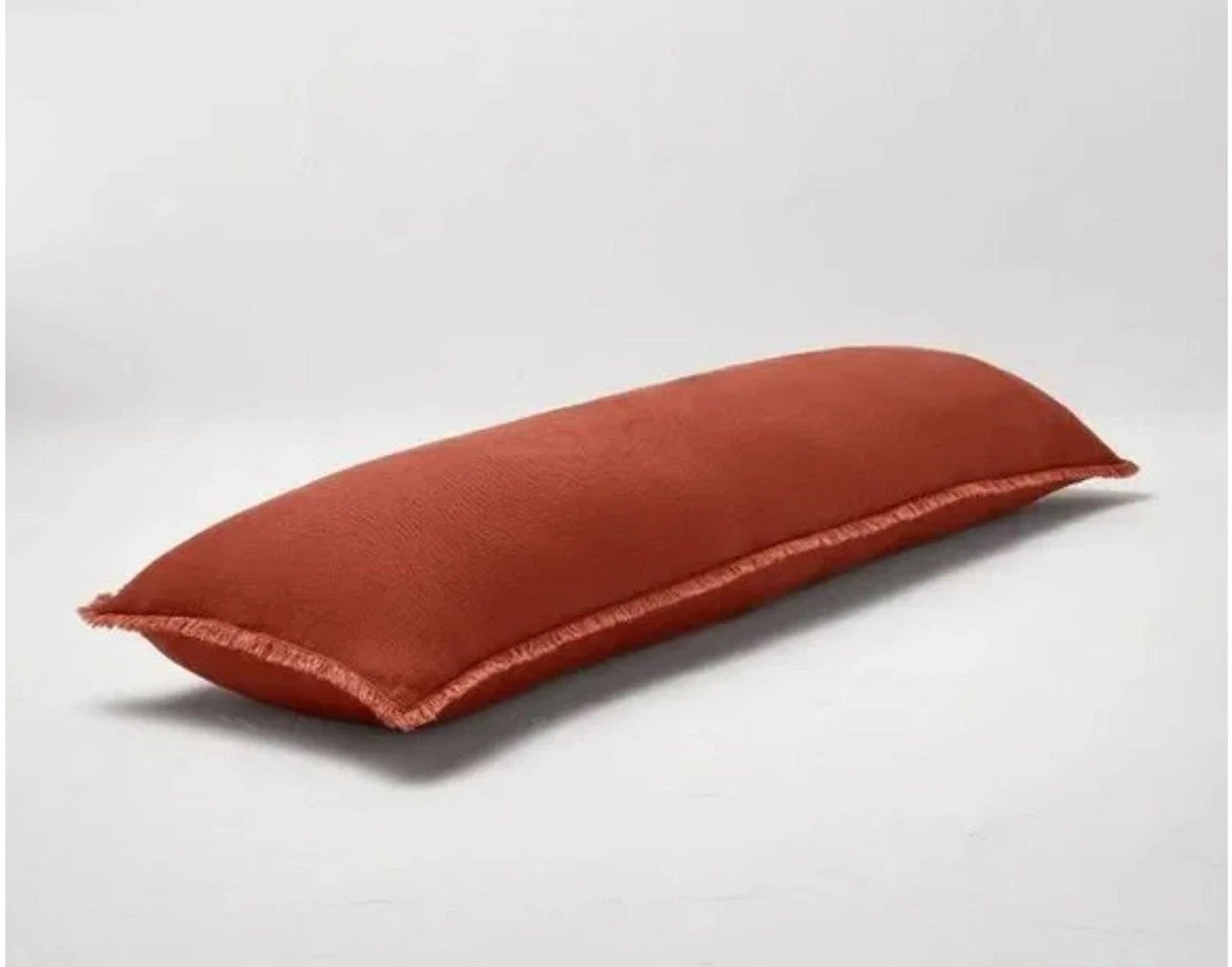Casaluna 14”x48” Lumbar Linen Blend Bed Pillow, New