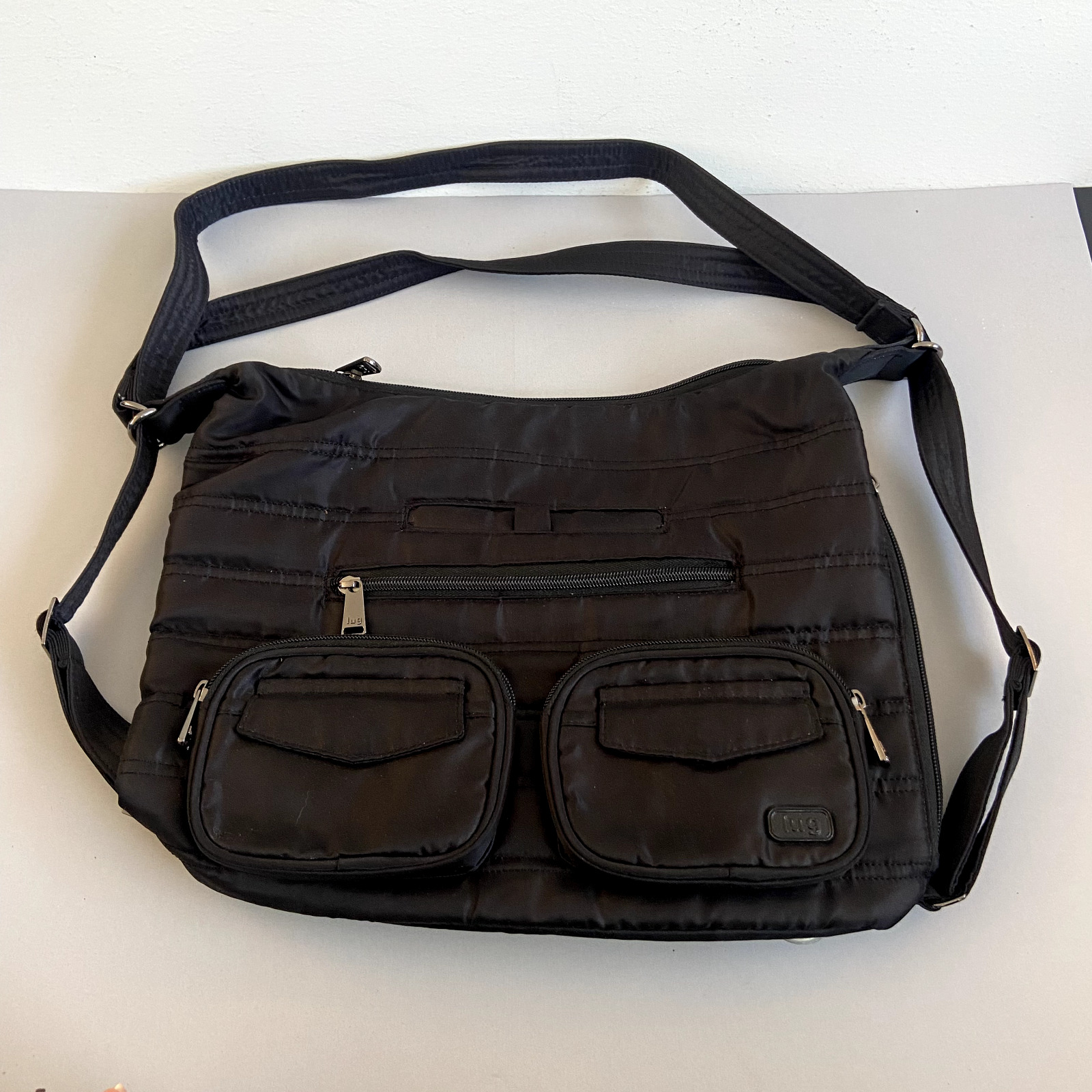 Lug Medium Tote Zipliner Black Multifunction Pockets Insulate Zip Pocket Side