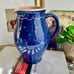 Antique cobalt blue and spotty pitcher jug