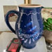 Antique cobalt blue and spotty pitcher jug