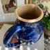 Antique cobalt blue and spotty pitcher jug