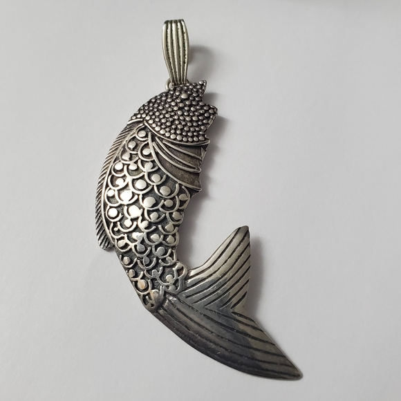 Sterling Silver 925 Koi Fish Pendant
