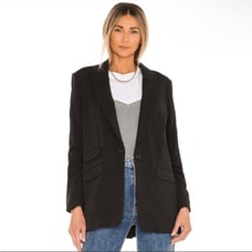 VERONICA BEARD BLACK MARTEL OVERSIZED BUTTON UP BLAZER JACKET SIZE XS