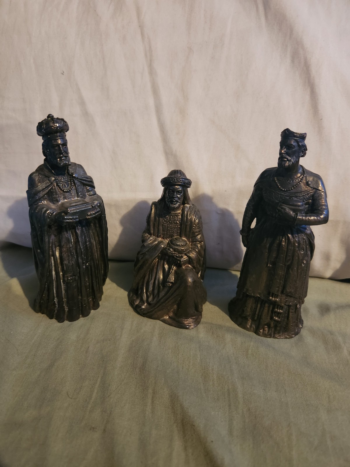 3 Gorham Silver Plated Bronze  Dinner Bells Figural