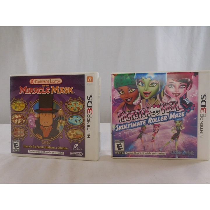 Professor Layton and the Miracle Mask (Nintendo 3DS, 2012) Complete + Monster Hi