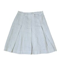 Vintage 70s Tennis Circle Skirt Womens Size M White Polka Dot Pleated
