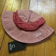 Clottee by Clot Mixed Stripe Bucket Hat Red