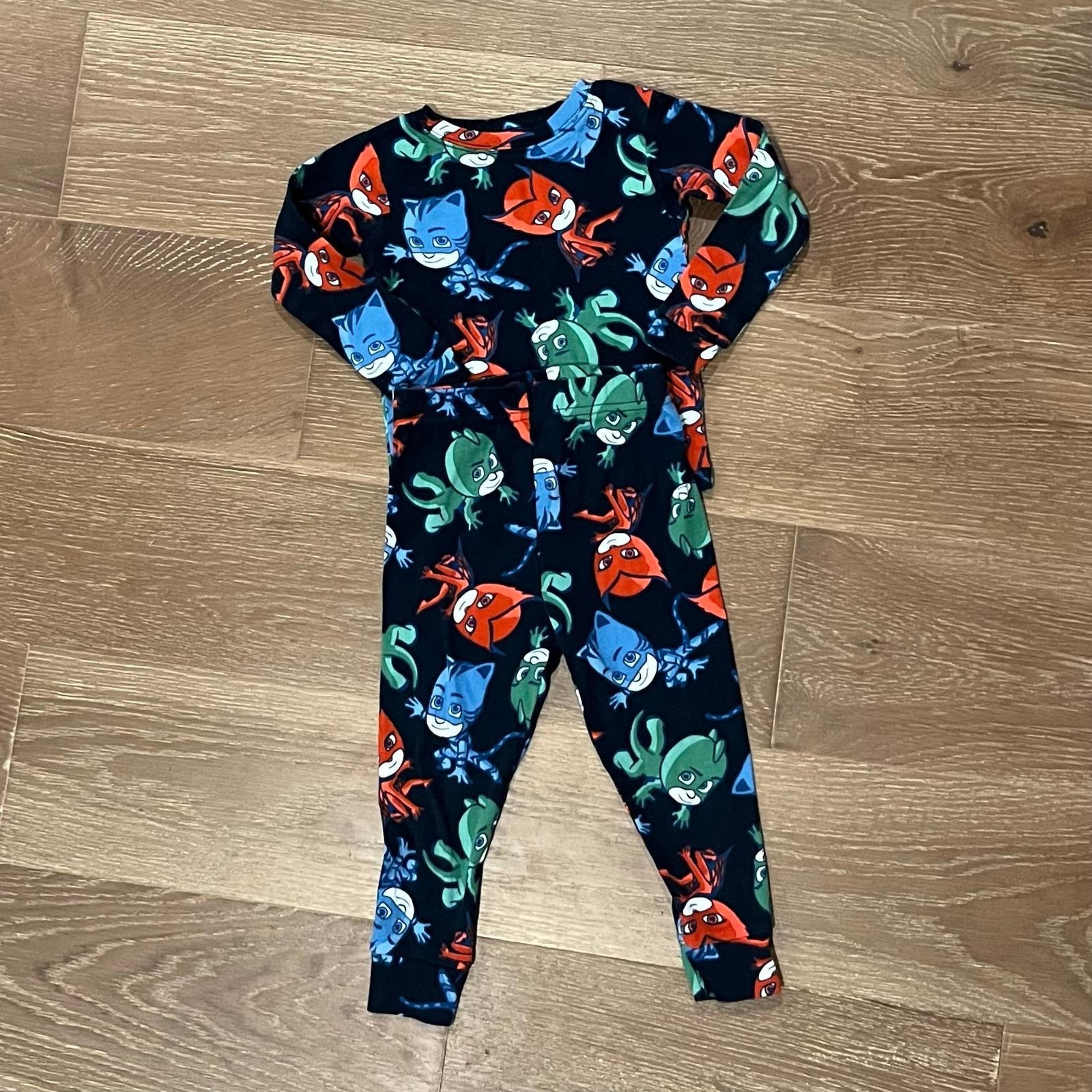 PJ Masks Toddler Boy Cotton Pajama Set Size: 3T Navy Blue w/Characters Snug Fit