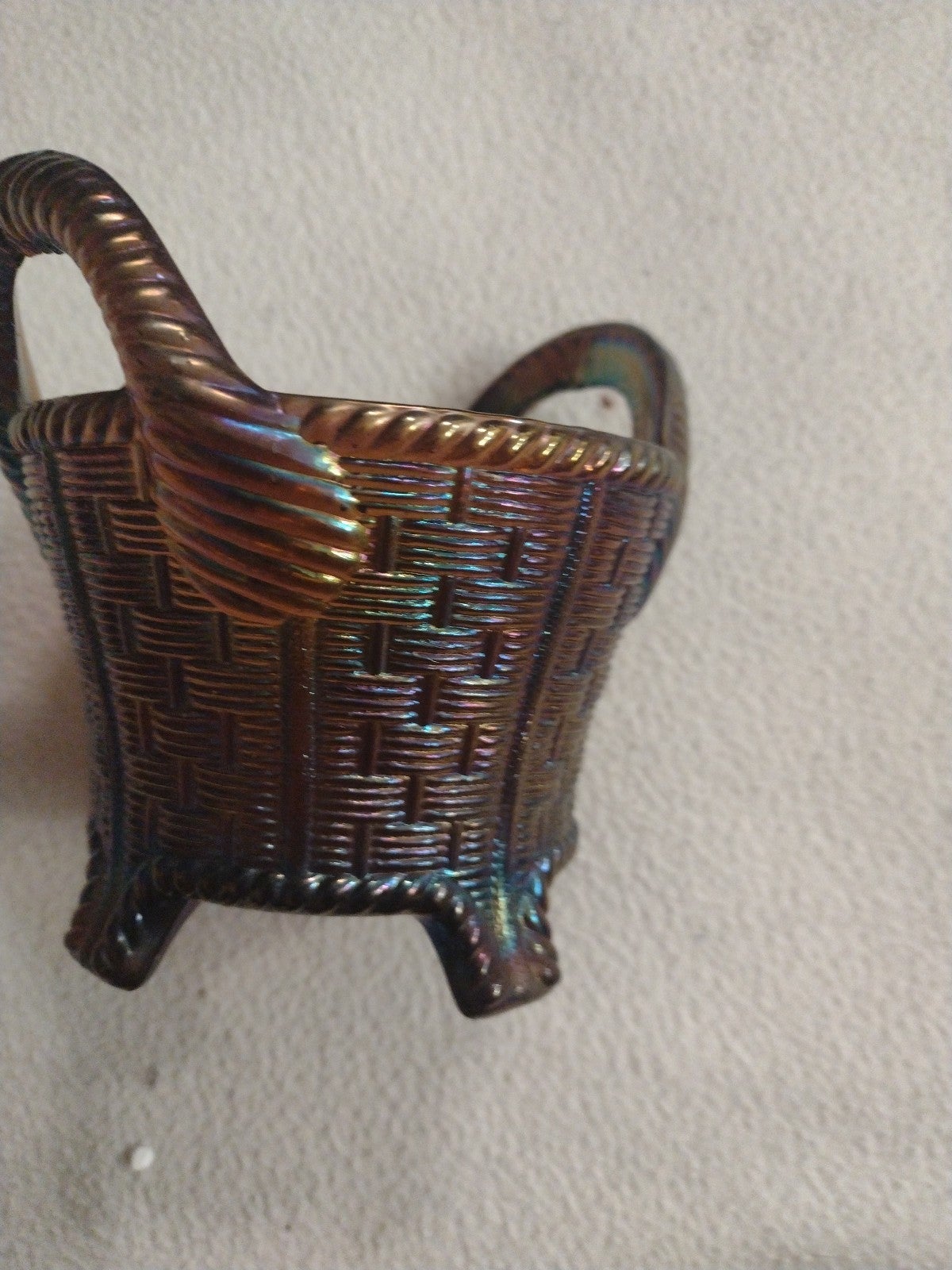 Northwoods-Carnival Glass Bushel Basket Amethyst