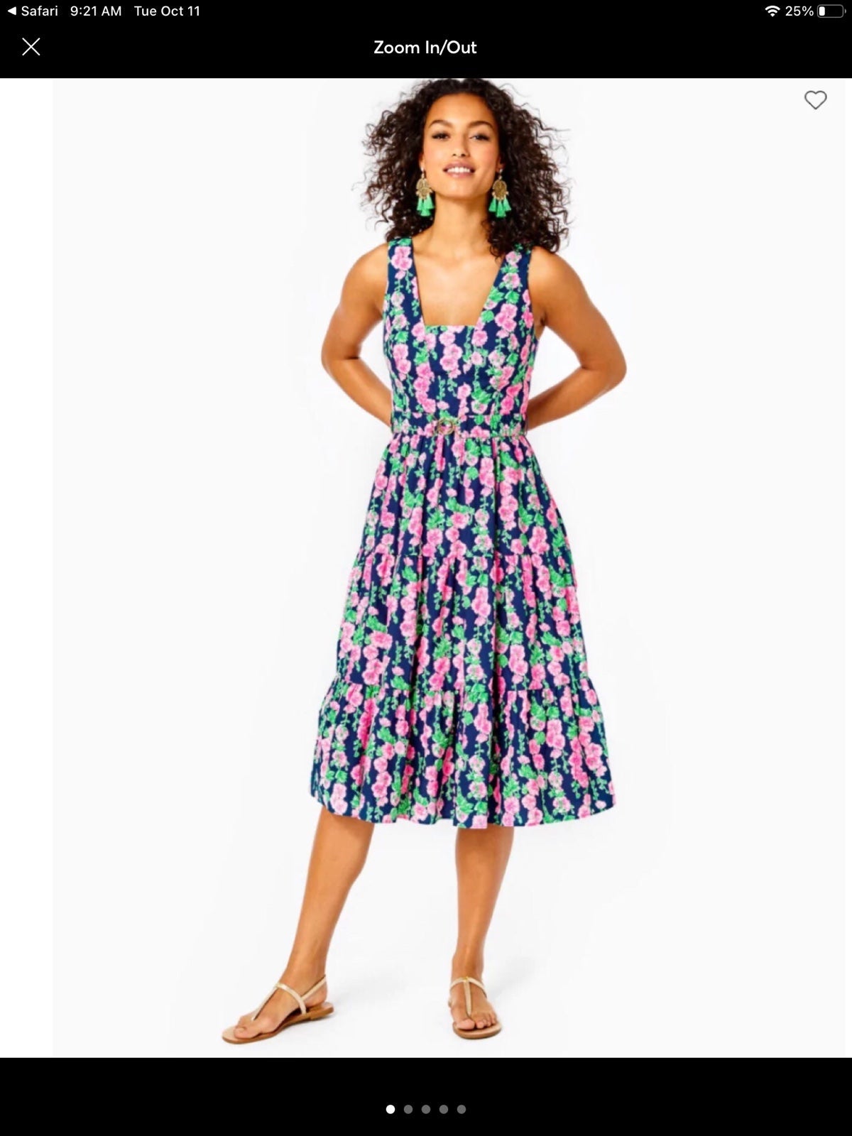Lilly Pulitzer Women's 4 Oyster Bay Navy DE VINE MCKINNON MIDI DRESS Fit Flare