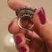 Jadeite Disc, SS, tiny diamond ring SZ 7