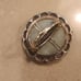Jadeite Disc, SS, tiny diamond ring SZ 7