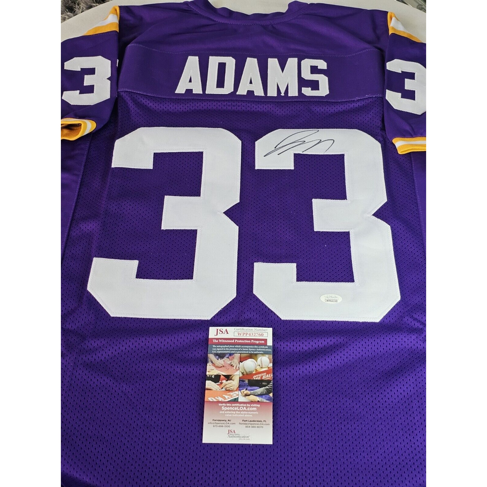 Jamal Adams Autographed/Signed Jersey JSA COA Purple Custom Jersey