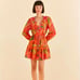 FARM RIO Orange Ombre Forest Mini Dress L