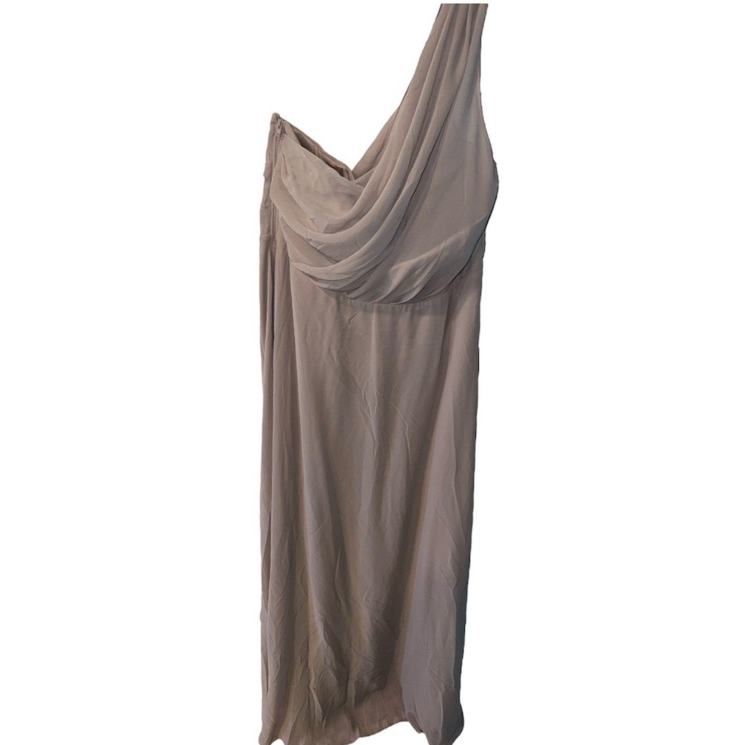 Birdy Grey Maxi Dress Womens XL Kira Chiffon Taupe Bridesmaid Gown Formal New