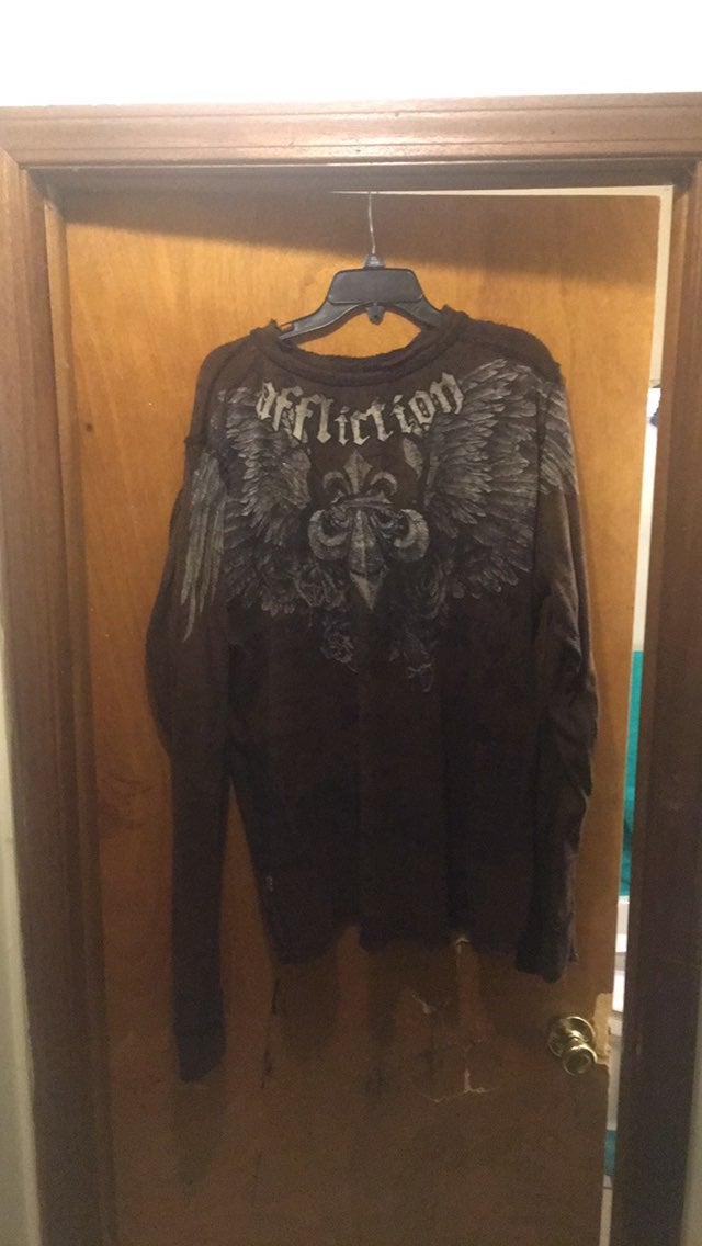 affliction reversible long sleeve shirt