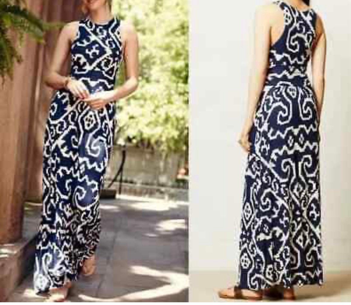 ANTHROPOLOGIE MAEVE MAXI IKAT DRESS SIZE SMALL