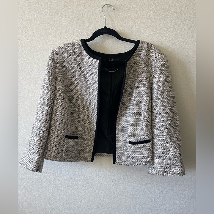 Alex Marie black and white tweeded blazer