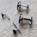 Vintage Hickok Silver Tone with Black Onyx Cuff Links and Tuxedo Buttons