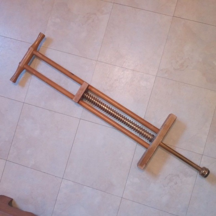 Vintage Real Wood & Brass Working POGO Stick