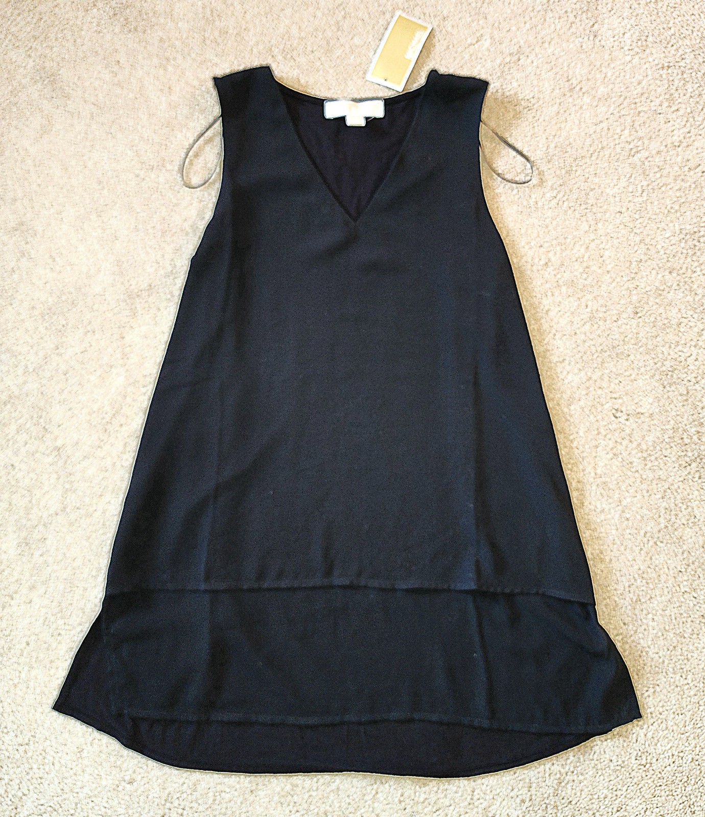 NWT! Michael Kors Black Sleeveless V-Neck Top Size S