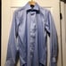 Saks fifth avenue men's blue 100%cotton dress shirt slim fit size: 16/34-35
