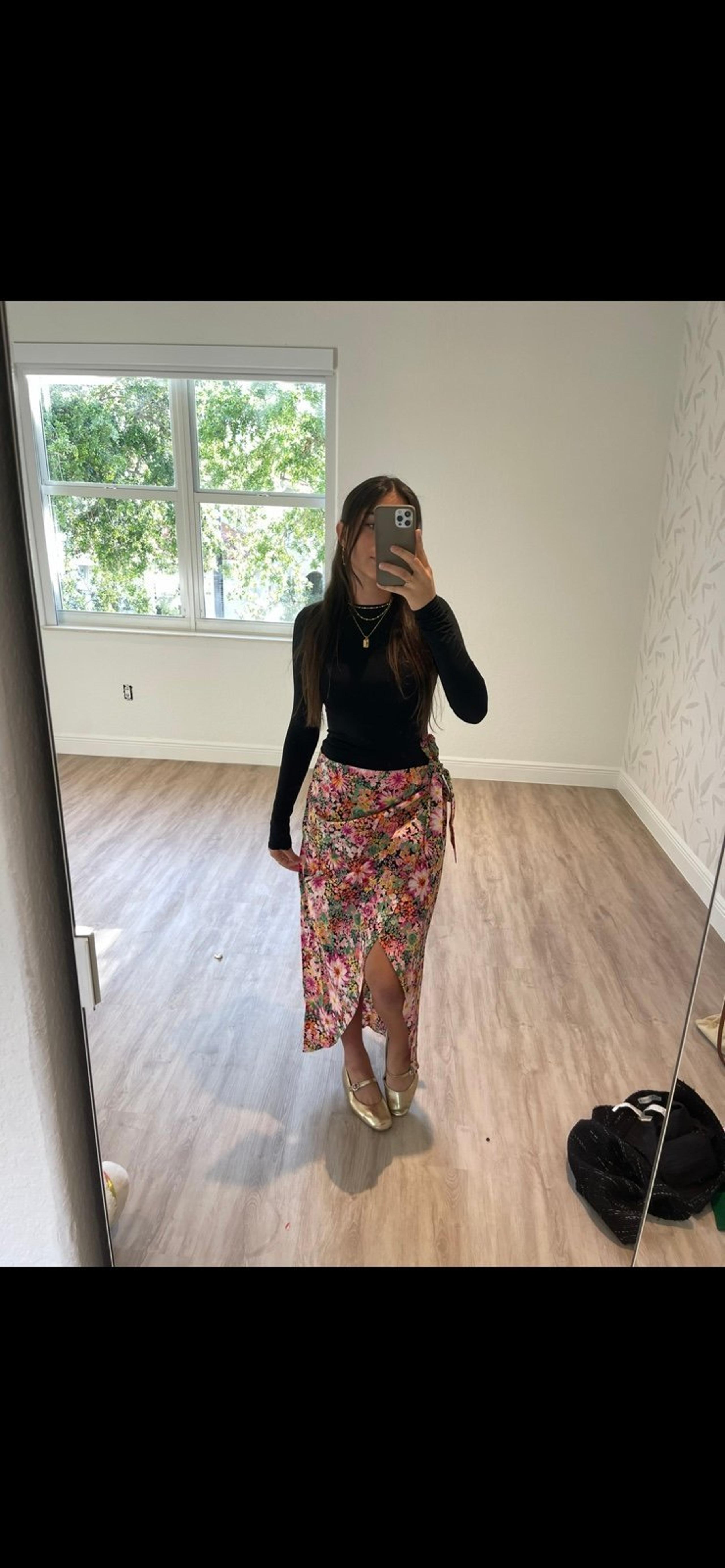 Floral wrap skirt