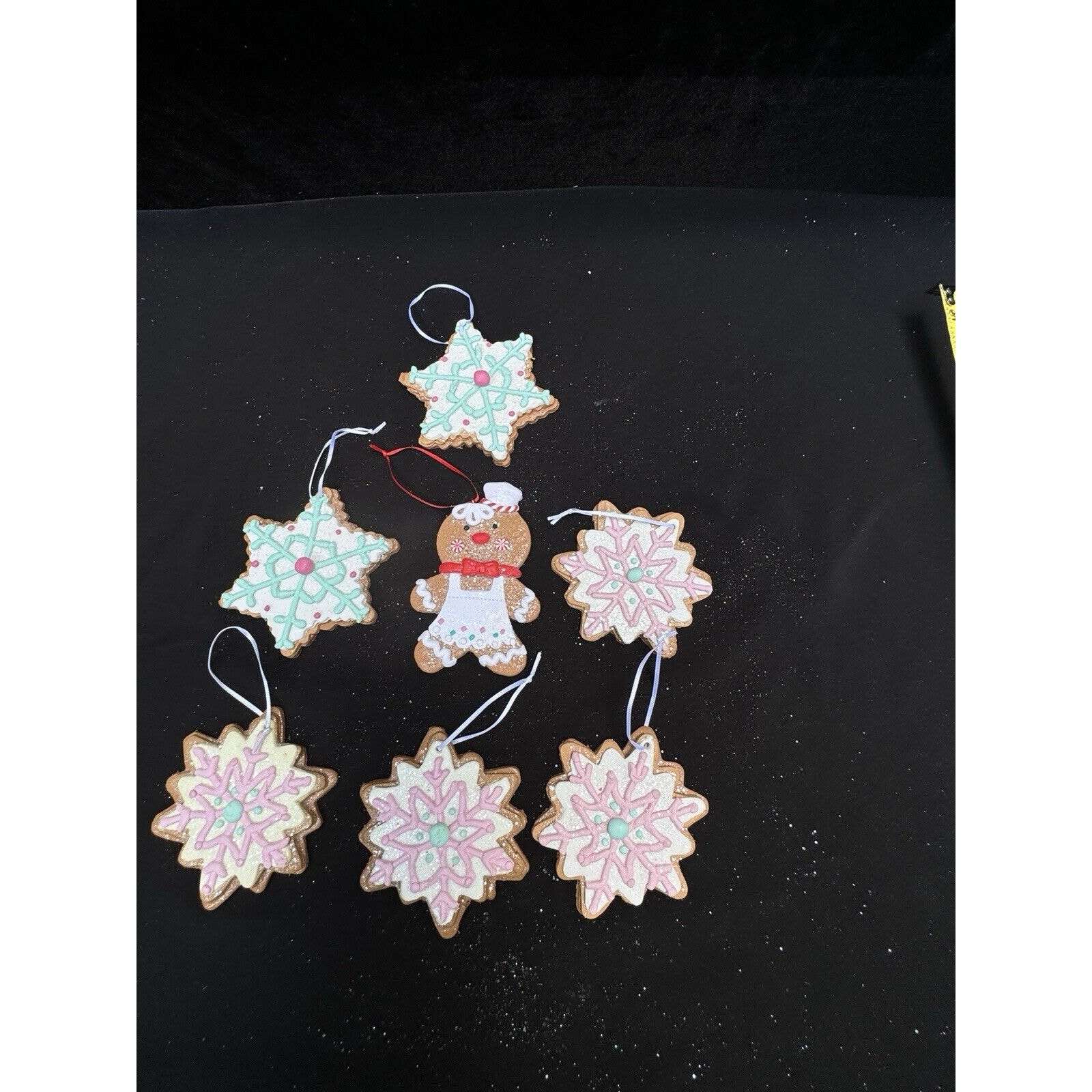 Adorable Gingerbread House Cookie Frosted Cookie Christmas Ornament Lot -S1O