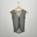Black silver beaded mesh open knit vest top
