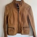 Jakett New York 100% Leather Moto Jacket Lined Women M Boho 70s Light Brown