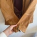 Jakett New York 100% Leather Moto Jacket Lined Women M Boho 70s Light Brown