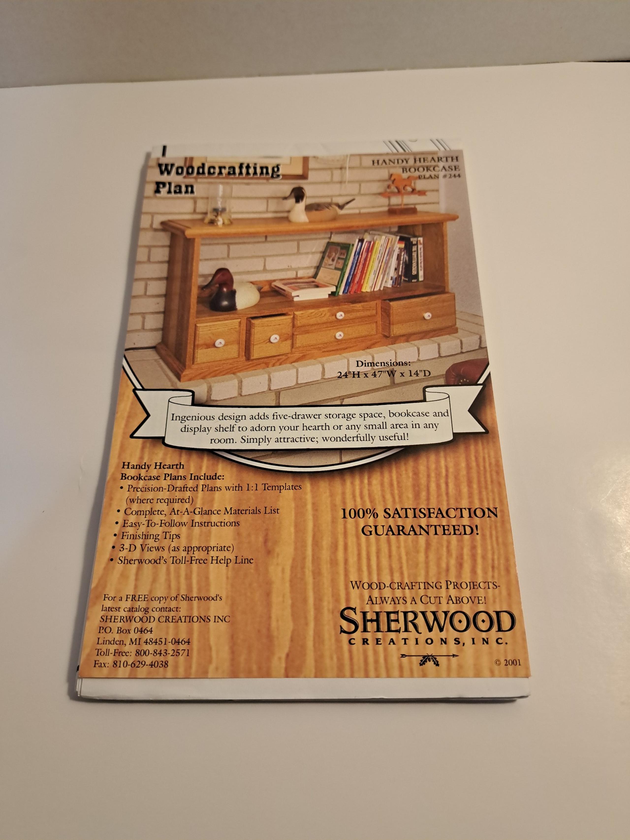 Woodcrafting plan handy hearth bookcase