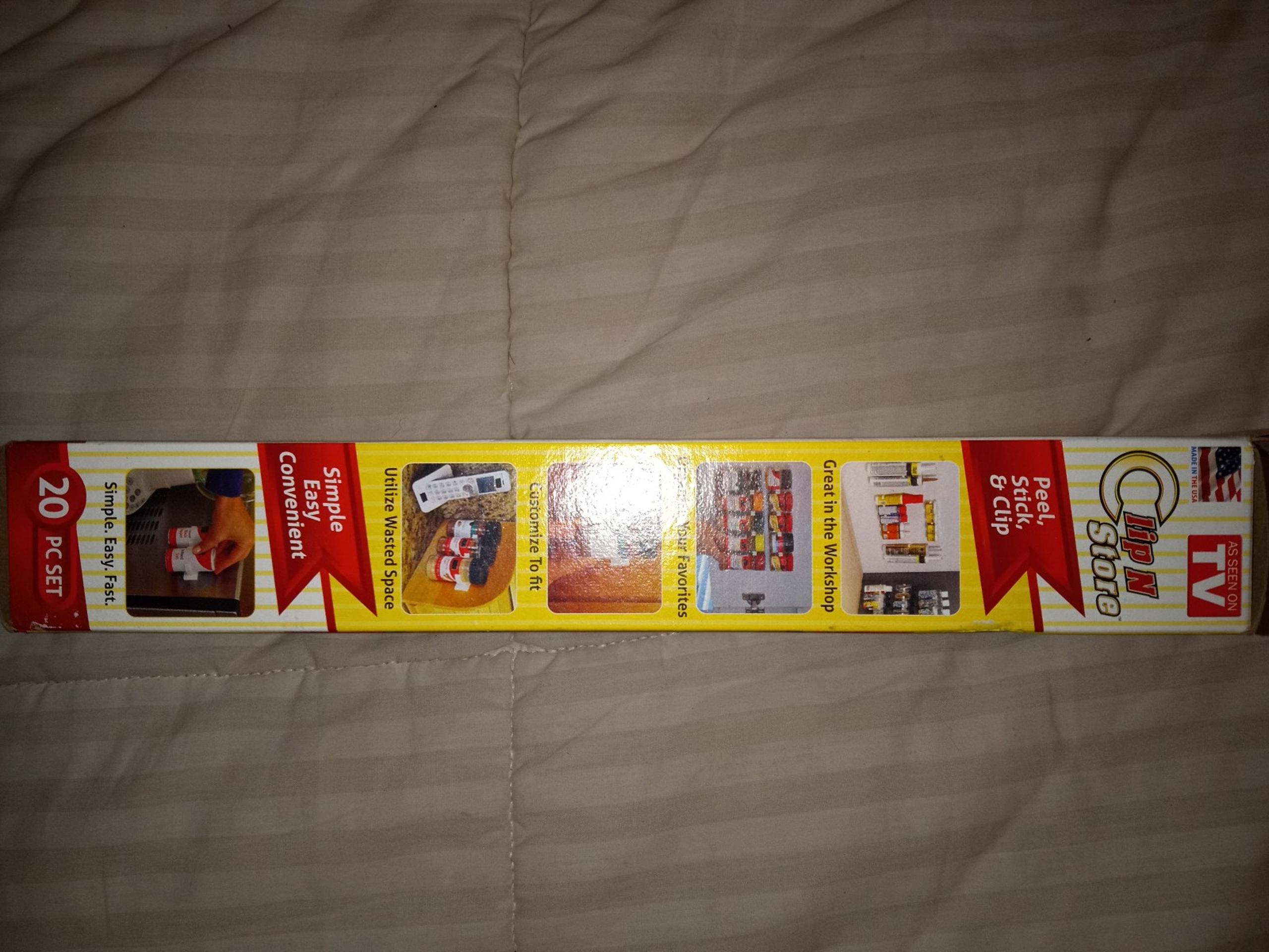 New as seen on tv clip n store