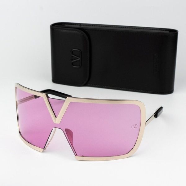 Valentino Women Sunglasses Titanium Gold Black Pink Mask V - ROMASK VLS-120C-146