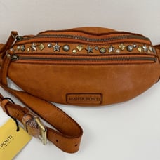 NWT Marta Ponti Portugal Waist Bag Fanny Pack Crossbody Studded Leather