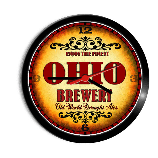 OHIO BREWERY BEER WALL CLOCK