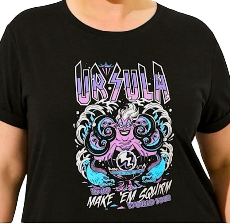 TORRID Disney Little Mermaid Ursula Roll Sleeve T-Shirt NWT