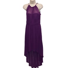 Social Bridesmaids purple high low chiffon dress womens 10