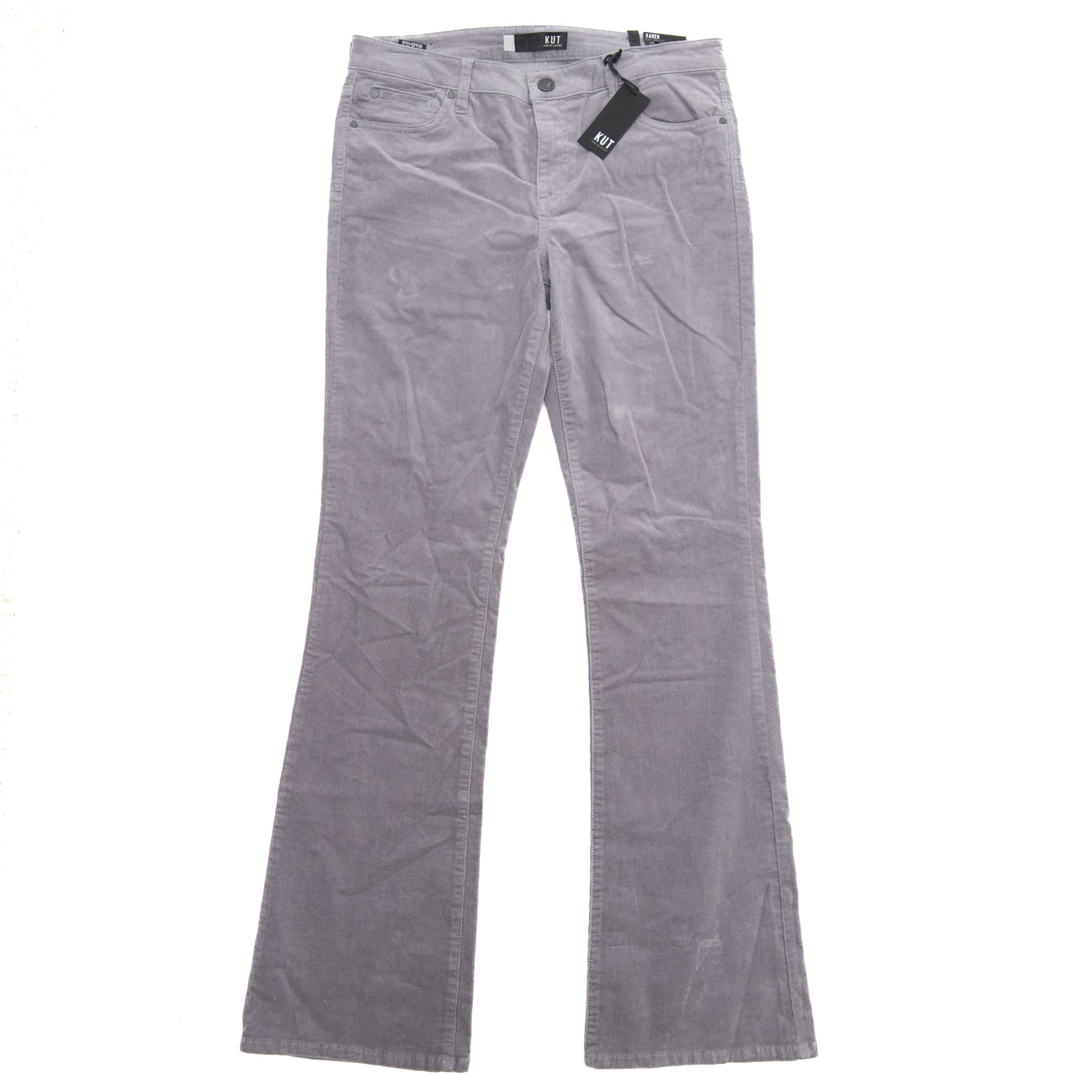 Kut From The Kloth Seal Grey Karen Corduroy Baby Bootcut Pants Size 14